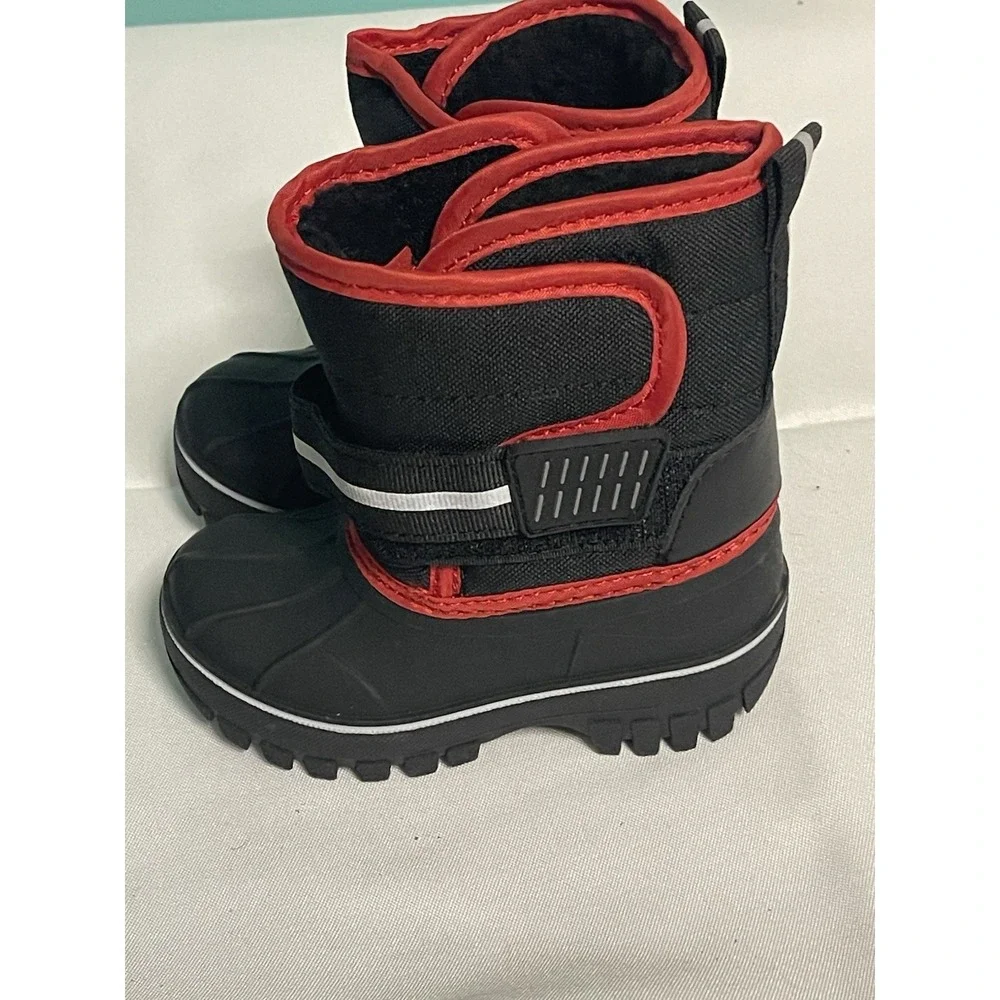 London Fog Collection Baby Toddler Size 6 Black Pull Winter Snow Boots‎ Bin4